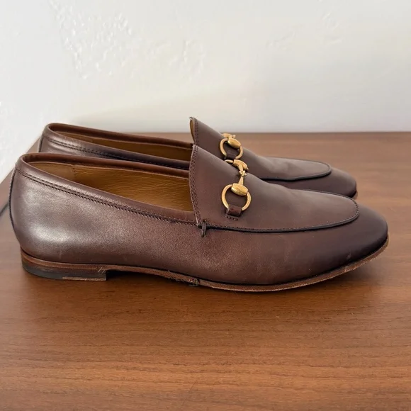 Women's Gucci Jordaan loaferS, Size 37, Brown - Picture 4 of 7